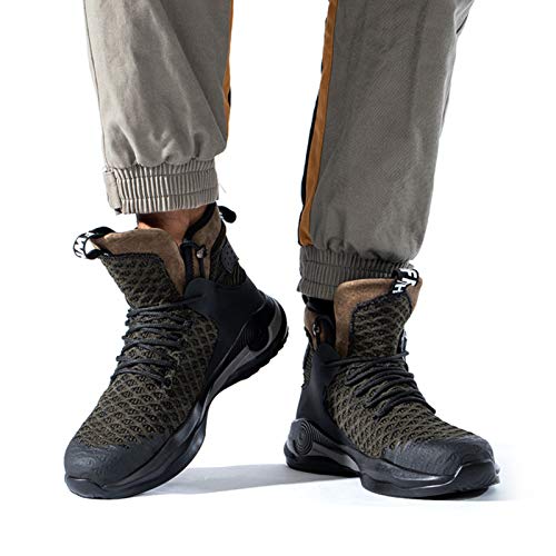 Sylphid Steel Toe Boots For Men Safety Shoes For Women Work Sneakers Slip Resistant, 66Green,Women Size 8, Men Size 6 #TOP3