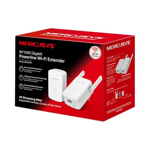 Miniatura 2 de Mercusys Mp510 Kit, Av1000 Mbps, 300 Mbps En Wifi, 1 Puerto Gigabit, Plug And Play, Homeplug Av2
