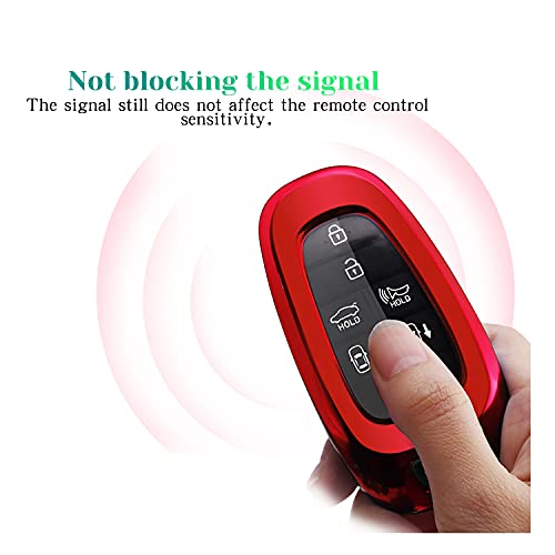 SHAOHAO Key Case for Hyundai Tucson NX4 2021-2024, Ioniq 5, Car Key Cover, TPU Silicone, Signal Unaffected, Scratch Resistant, Red - Image 4