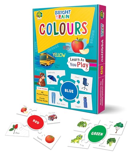 Image of The Book Tree Bright Brain Colours Puzzle - Learn & Identify Colours with 40 Pieces - Beautiful Colourful Puzzle Pieces for Kids Age 3+ - Gift Box by Majestic Book Club