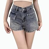 AKTCVVJ Jean Shorts Womens High Waist Short Pants Fashion Straight Leg Short Jeans Fashion Summer Denim Shorts