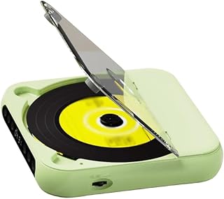 Reproductor de CD portátil compatible con Bluetooth, con pantalla LCD y batería de 2000 mAh, para altavoces HiFi integrados en el hogar (blanco)