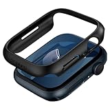 Spigen Apple Watch ケース 41mm 【 Apple Watch 9 / 8 / 7 対応 】 落下 衝撃 吸収 簡単な取り付け 超薄型 シンプル スリム 軽量 保護カバー アップルウォッチケース シン・フィット ACS04184 (ブラック)