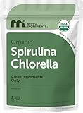 Micro Ingredients Organic Spirulina Chlorella Mini Tablets, 2,500 Tablets (8 Month Supply) | 50/50 Algae Blend | No Fillers, Non-GMO