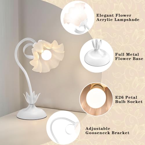Image of WERFOP Flower Table Lamp Cute Desk Lamp for Bedroom Home Decor