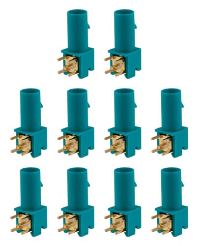 Vecys 10PCS Fakra Z Male Connectors Fakra Z Type Male Plug Right Angle Waterblue 5021 PCB Mount, Male Right Angle - Image 3