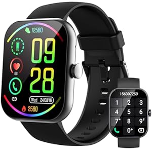 Smart Watch for Men Women(Answer/Make Calls), 1.96″ HD Smartwatch, Fitness Tracker with 110+ Sport Modes, IP68 Waterproof, Heart Rate/Sleep/Step Monitor, Pedometer, Activity Tracker for Android iOS
