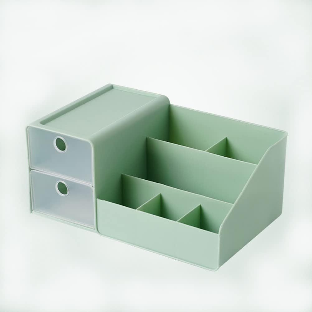 Makeup Organizer for Vanity With Storage Drawers, Bedroom Organization for Perfume, Brush, Skincare. Kawaii Clear Acrylic Drawer Organizer for Cosmetic (Green)