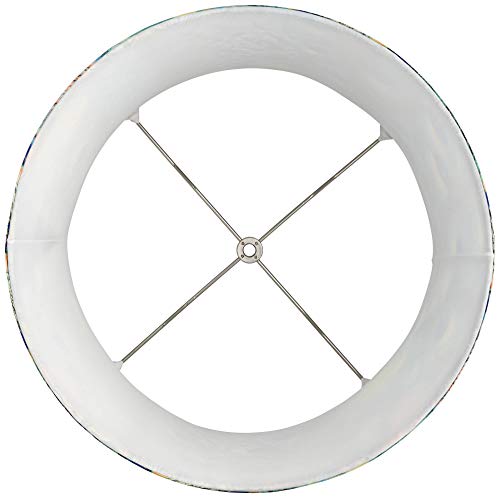 Springcrest S6934-12 Peacock Print Medium Drum Lamp Shade 14 Inch Top X 16 Inch Bottom X 11 Inch Slant (Spider) Replacement thumb #4