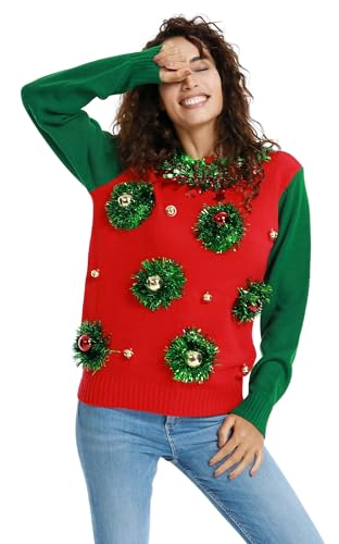 OFF THE RACK Jersey de Navidad Unisex, Divertido Suéter para