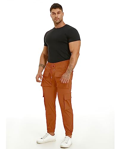 ALLELMS Mens Cargo Joggers Pants Slim fit Stretch with Pockets Hiking Pants for Men3