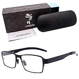 umizato Titanium Gaming Glasses - Computer Blue Light Blocking Eyewear for Men Women - Protect Your Eyes, Sleep Better, UV Blocker, Anti-Glare Filtering, Relieves Fatigue (Everest Shiny Black)