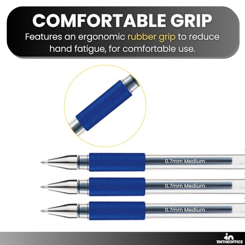 Bolígrafo 1InTheOffice Gel Azul Medio 0.7 mm Pack 24 miniatura 5
