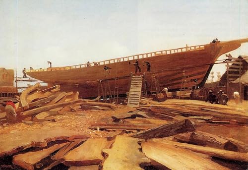 Toile murale chambre inspirée par Winslow Homer pour une décoration marine élégante 60x90cm