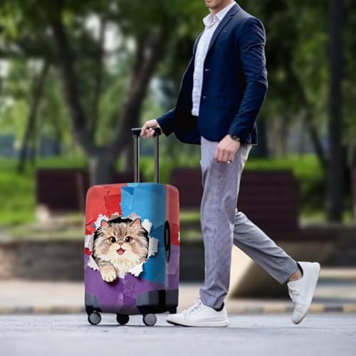 Image of Mumeson Cute Cats Luggage Cover for Suicase Anti-Scratch Washable Suitcase Protectors 18-32 Inch Suitcase Approved Travel Baggage Covers