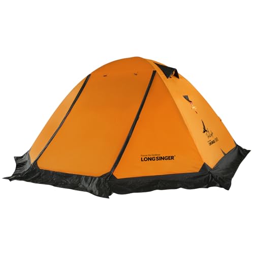 LONGSINGER Sky Eagle Ultralight Tent 4-Season Altitude Backpacking Tent 1 Person/2 Person Camping Tent, Outdoor Lightweight Camping Tent Shelter, Camping, Trekking, Climbing, Hiking (Orange)
