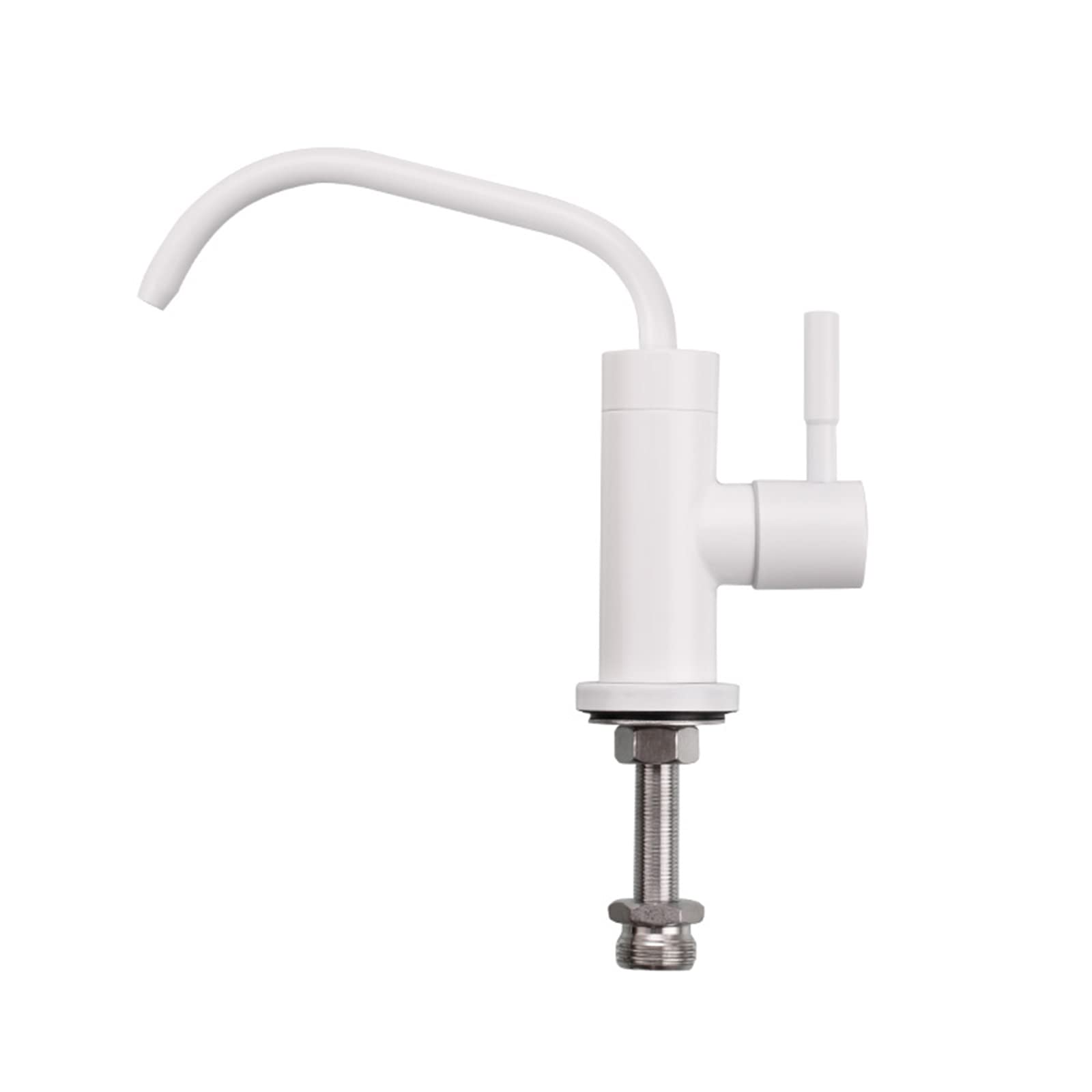 WDSOPK Water Filter Kitchen Tap Single Cold Water Stainless Steel Direct Drinking Faucet with Sink-White (White A)