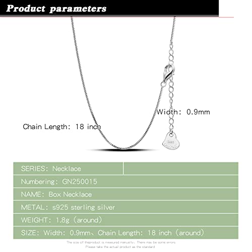 Italian 925 Sterling Silver Necklace For Women 0.9mm Box Chain 1.3mm Rolo Chain O-Chain Lobster Claw Clasp - Pendant Chain - 16 "18" 20 "22" 24 "26" Jewelry Gift3