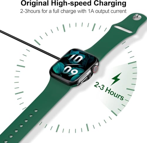Image of 𝟐𝟎𝟐𝟔 𝐔𝐩𝐠𝐫𝐚𝐝𝐞𝐝 for Apple Watch Charger Magnetic Fast Charging Cable [Portable] Magnetic Wireless Charging Compatible with iWatch Series Ultra /SE /11 /10 /9 /8 /7 /6 /5 /4 /-[3.3FT] Black