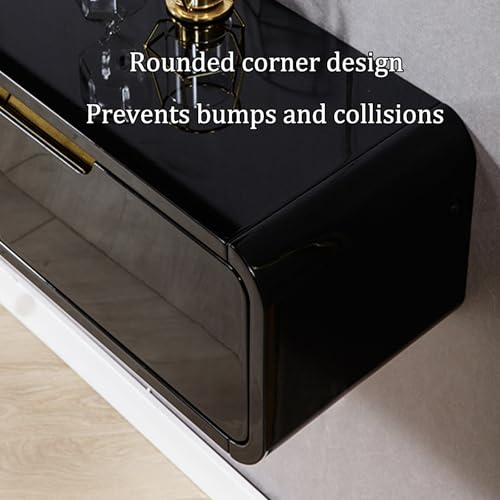 Console multimédia murale grise 150cm étagère audio/vidéo salon