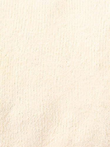 Image of Cherry Crumble Peach Self Vertical Stripes Intarsia Furry Yarn Full Sleeves Round Neck Casual Wear Regular Winter Sweater for Girls