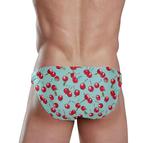 Cherry Fruit Swim Briefs for Men Swimsuit Bikini Swimwear S A1102993