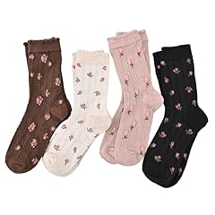 [4 Pairs]black Flowers + White Flowers + Pink Flowers + Brown Flowers