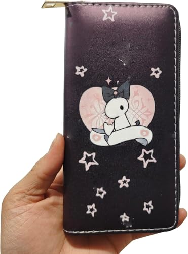 Rondlaho Kawaii Pu Wallet Purse Bag Accessories Money Holder Money Purse Credit Card Holder Pouch with Zipper for Girls Woman NEW-QB+TZ3