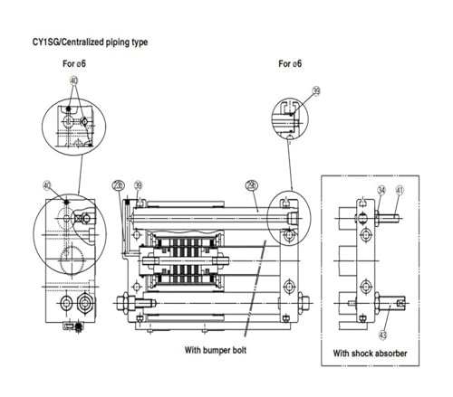 Vérin sans tige CY1S32-400Z pneumatique magnétique pour automatisme