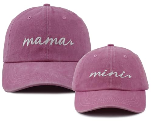 Xpayzere 2 PCS Mama and Mini Hats for Mom Girls 3-10 Years, Adjus...