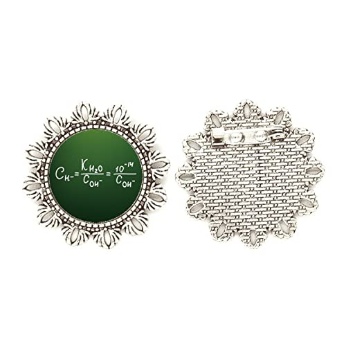 Broche de plata con diseño de flores de tamaño mediano