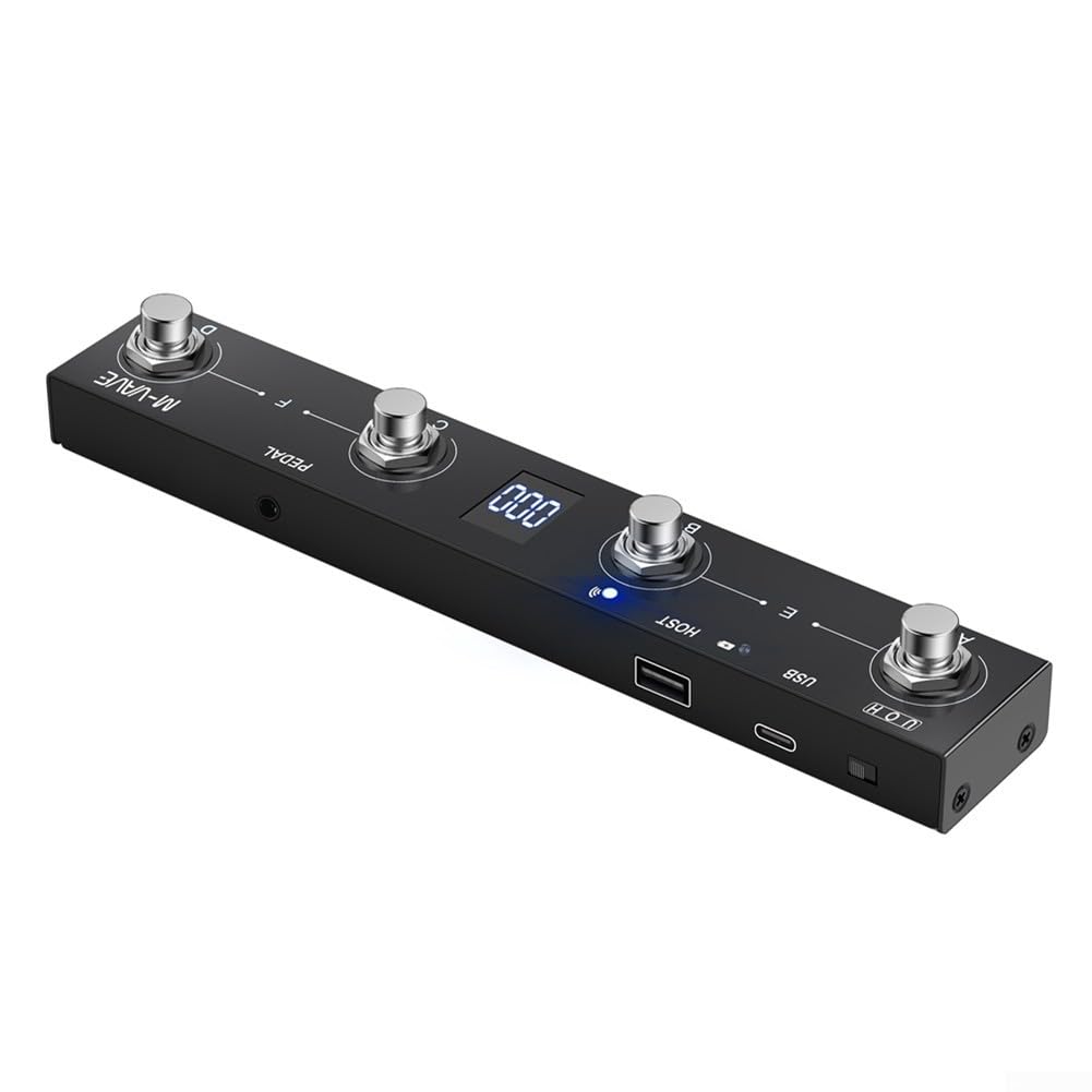 Oniissy Per M-VAVE Chocolate Plus per controller MIDI Footswitch ricaricabile 4 pulsanti, controller a pedale wireless per chitarra (nero)