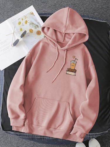 Image of inchGLASGO Trendy Girl's & Women's Printed Hoodie - Aesthetic Winter wear for Women |Oversized Casual Streetwear | Coffee Lovers Sweatshirt inch