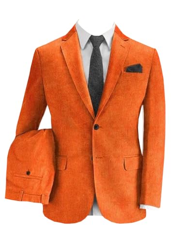 Mens Corduroy Slim Fit Sport Coat Jacket Groom Tuxedo Wedding Suits Prom Casual Blazer Pants