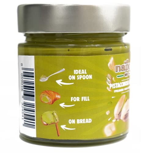 Crunchy Pistachio Butter, 7.5 oz, Sweet Spreadable Pistachio Cream with a crunch, Pistachio Paste, nut butter, Product of Italy. Nappi 1911