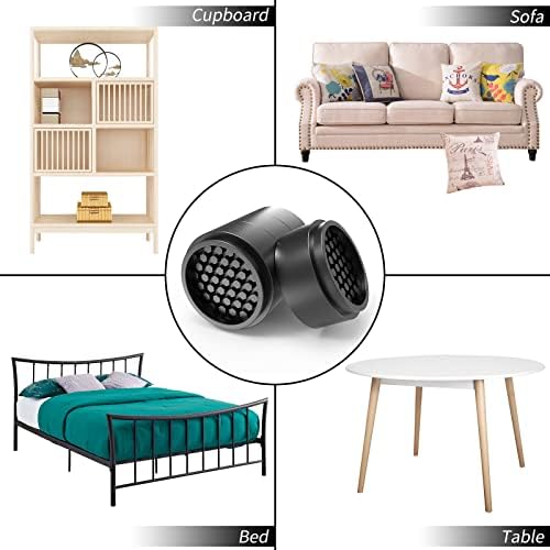 Ezprotekt 8 Pack Adjustable Furniture Risers, Bed Risers 1 inch Round Heavy Duty Anti Slip Rubber, Stackable Washing Machine Riser Creates an Additional 1", 2" or 3" Sofa, Table, Desk, Chair Raisers