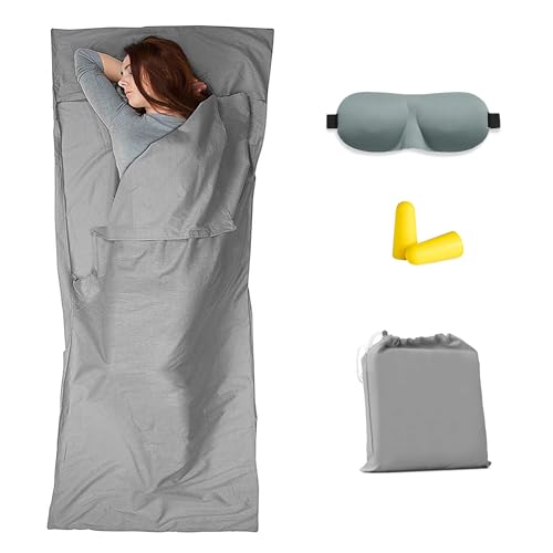 Sleeping Bag Liner with Eye Mask and Earplugs