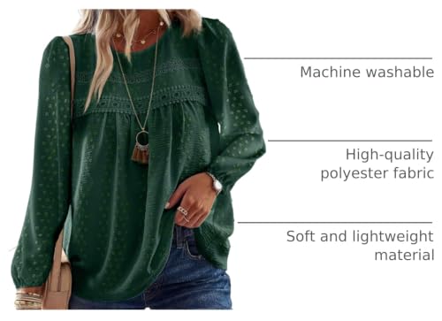 Image of Falechay Womens Tops Flowy Boho Dressy Casual Lace Cute Long Sleeve Shirts