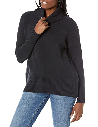 Daily Ritual Jersey Cómodo Oversize de Buclé con Cuello Alto Mujer, Negro, XL Cover