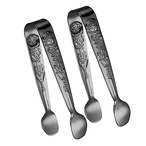 LALADEFIEE Stainless Steel Sugar Cube Tongs Set Mini Tongs for Sugar Portable Serving Compact Ice Household Ice