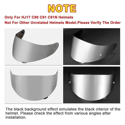 Image of PSLER Shatterproof Helmet Visor for HJ17,C90,C91,SY&CL-MAX 3,Silver | Impact-Resistant ,UV400 Protection, Motorcycle Tinted Face Shield for HJ17,C90,C91,CL-MAX 2, IS-MAX BT, SY-MAX 3, IS-MAX 2