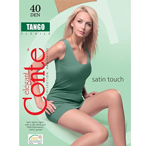 Image of Conte Tights Sheer to Waist Pantyhose with Satin Silky Touch Effect, Tango 40 Den