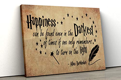Image of 52 north Harry Potter Happiness can be found quote printed Framed Canvas Print Wall Art nursery bedroom gift pp220 (A3 (16x12 inch))