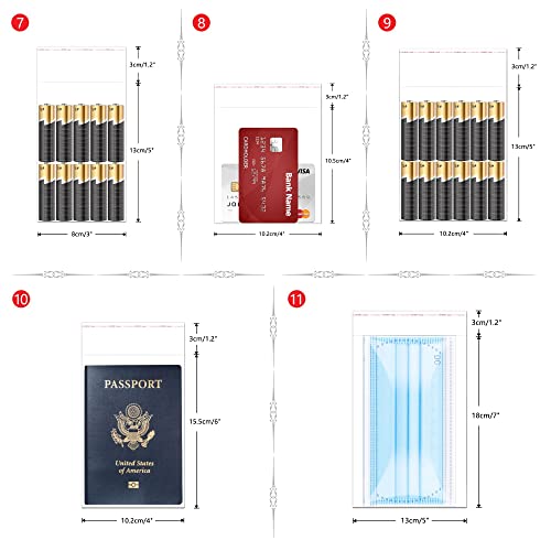 Cellophantüten Selbstklebend Plastiktüten 8x10cm 200stk Transparente Klebeverschluss Zellophanbeutel 50µm OPP Klar Tütchen Zellophantüten für Schmuck Süßigkeiten Plätzchen(11 Größen zur Auswahl)