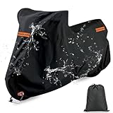 Anzentakai バイクカバー 420Dオックス【2025 使いやすい】 厚手 車体カバー 耐熱 防水 風飛び防止 チェーンホール付き 収納バッグ付き 警告反射テープあり 撥水 紫外線防止 バイク用レインカバー スクーター/原付/125cc/250cc用