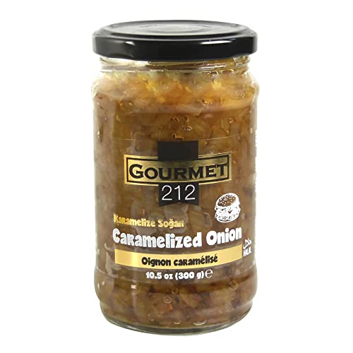 Caramelized Onions Gourmet212 10.5 Ounces | Vegan, Non-GMO, Gluten-Free, Dairy-Free, Perfect in Burgers, Kosher Certified (Star-K), Halal Certified