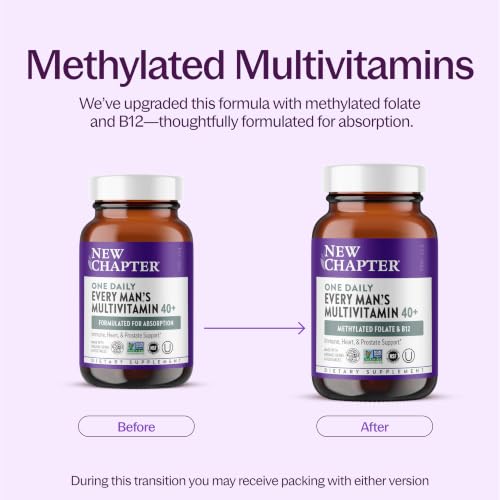 New Chapter Men's One Daily 40+ Multivitamin, 48 Tablets | Extra B6 and B12, D3, Vitamin C, and Zinc for Immune, Heart, Cellular Energy, and Brain Health, Non-GMO and Gluten Free - image 4