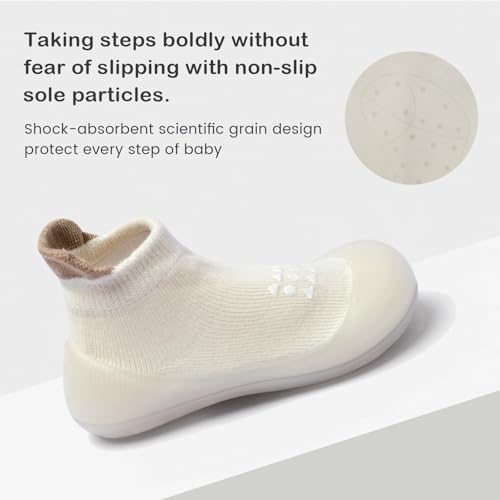 Image of Baby Sock Shoes Baby Walking Shoes Infant Non-Slip Breathable Slippers with Soft Rubber Sole Baby Boys Girls Sneakers