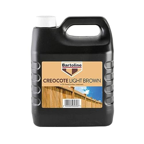 ARUUJ Creocote Oil Based Timber Treatment Dark Brown 4 Litre - Exterior Wood Stain and Preserver Creosote Substitute - Wood Garden Fence Shed Gates Trellis Treatment (Light Brown)