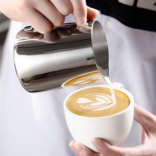 image for Milk Frothing Pitcher Jug,COWALKERS Stainless Steel Milk Frothing Pitc